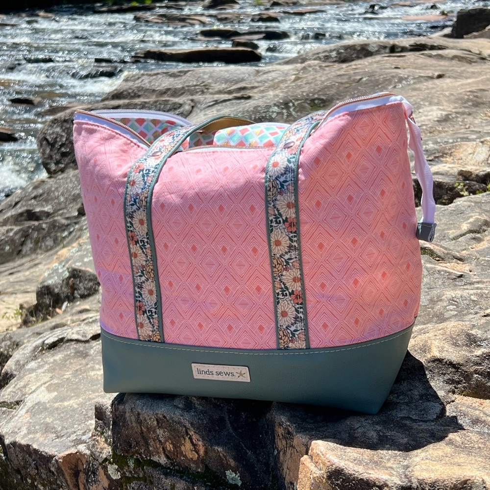 Pink and Teal Tote Bag